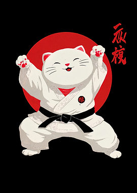Karate Cat Illustration