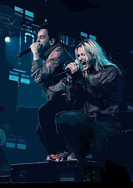 Mike Shinoda and Kiiara performing