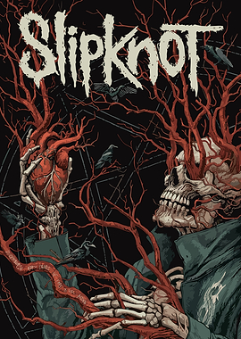 Slipknot Artwork with Skulls and Ravens