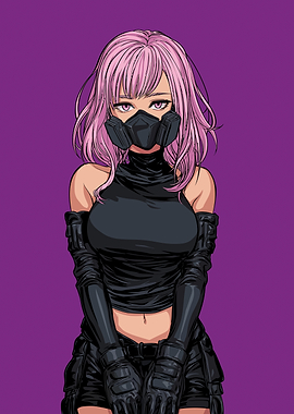 Anime Girl with Gas Mask