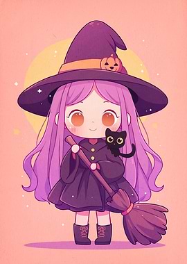 Cute Witch Cat