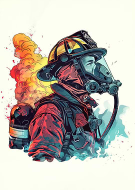 Firefighter Action Smoke