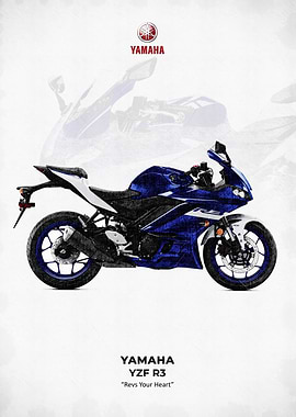 Yamaha YZF R3 Motorcycle Illustration sketch art