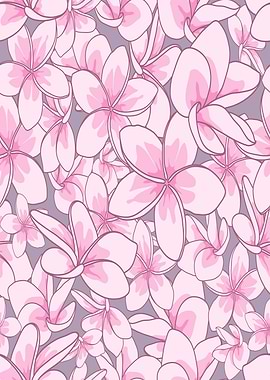 Pink Plumeria Flower Pattern