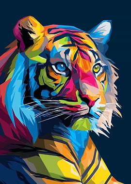 Colorful Tiger Portrait