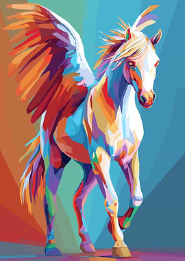 Colorful Pegasus Digital Art
