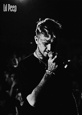 Lil Peep Black and White Portrait
