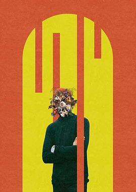 Digital Pop Art Floral Portrait Collage