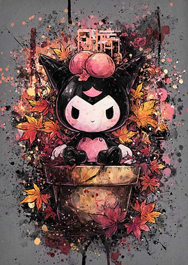 Kuromi in Autumn Leaves Pot
