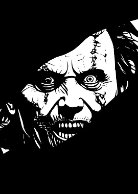 Creepy Black and White Monster Portrait