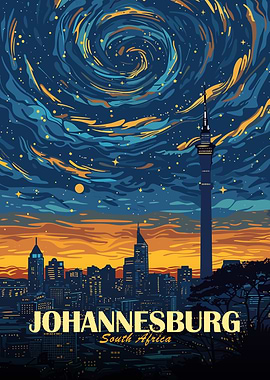 Johannesburg South Africa Cityscape Art
