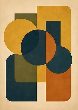 Abstract Geometric Shapes Art.