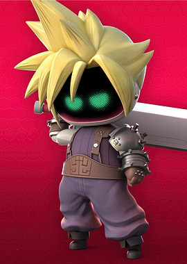 Cloud Strife stylized figure