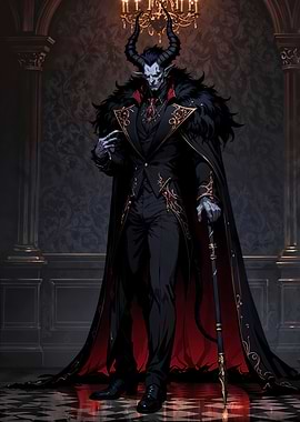 Elegant Demon Lord in Formal Attire