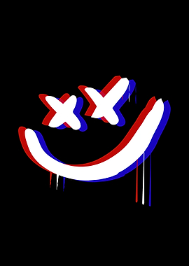 smiley face with glitch effect