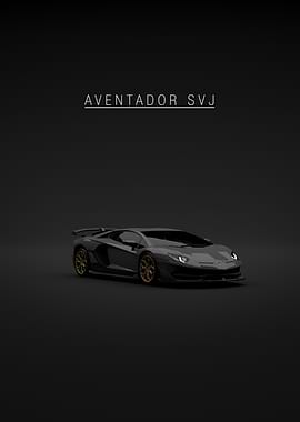 Lamborghini Aventador SVJ on Black Background