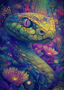 Colorful Psychedelic Snake