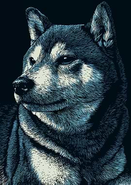 Detailed Shiba Inu Portrait