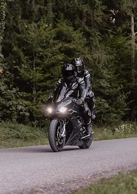 Motorcycle Ride Through Forest