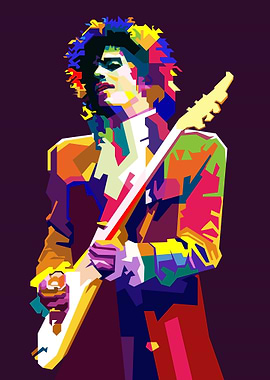 Colorful Guitarist Pop Art Portrait