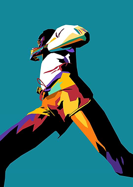 Marathon Runner Athlete in Pop Art