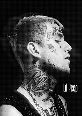 Lil Peep Portrait Black and White