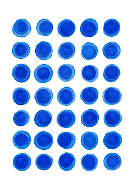 Abstract Blue Watercolor Dots