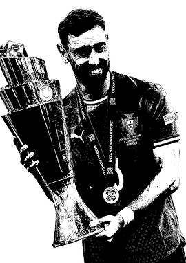 Bruno Fernandes with Trophy