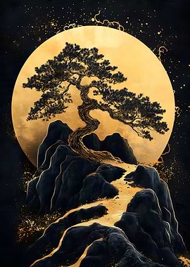 Bonsai Tree on Mountain