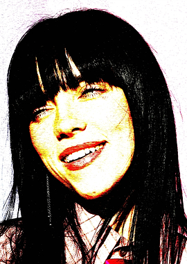Billie Eilish Portrait with Distorted Colors
