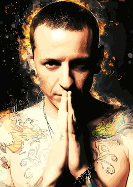 Chester Bennington Portrait with Tattoos