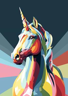 Colorful Unicorn Portrait