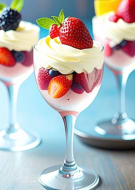 Berry Dessert Parfaits with Whipped Cream