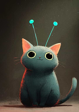 Alien Cat Digital Art