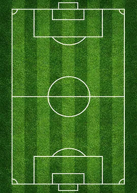 Overhead view of a soccer field