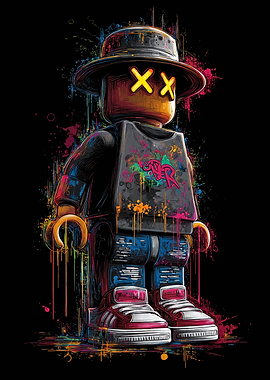 Lego Figure with Hat and Sneakers