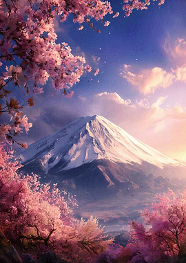 Mount Fuji with Cherry Blossoms