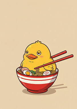 Duckling in Ramen Bowl