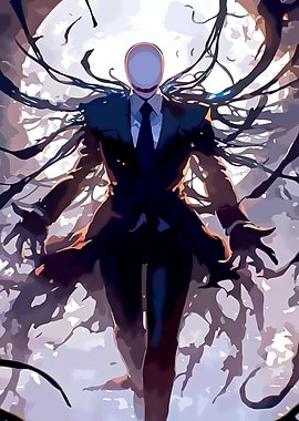 Slender Man in Suit Digital Art