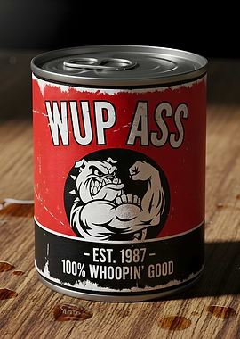 WUP ASS Can with Bulldog Graphic