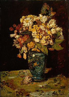 Flowers in a Blue Vase
