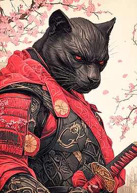Samurai Panther Cherry Blossoms