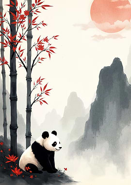 Panda Asian Landscape