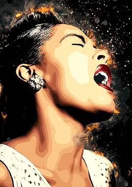 Billie Holiday with Passionate Expression
