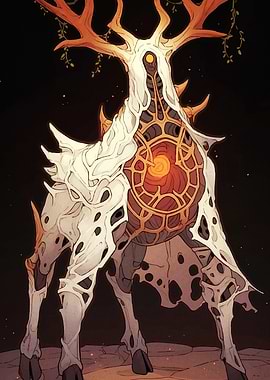 Abstract Deer Creature Antlers