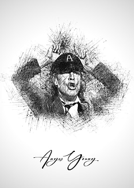 Angus Young Sketch Portrait