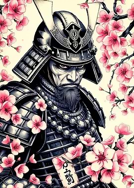 Samurai Warrior Cherry Blossoms