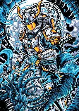 Samurai Astronaut Dragon
