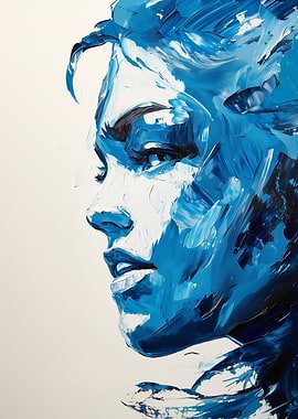 Greece Flag Color: Blue Portrait Painting