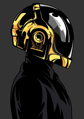 Daft Punk helmet profile illustration